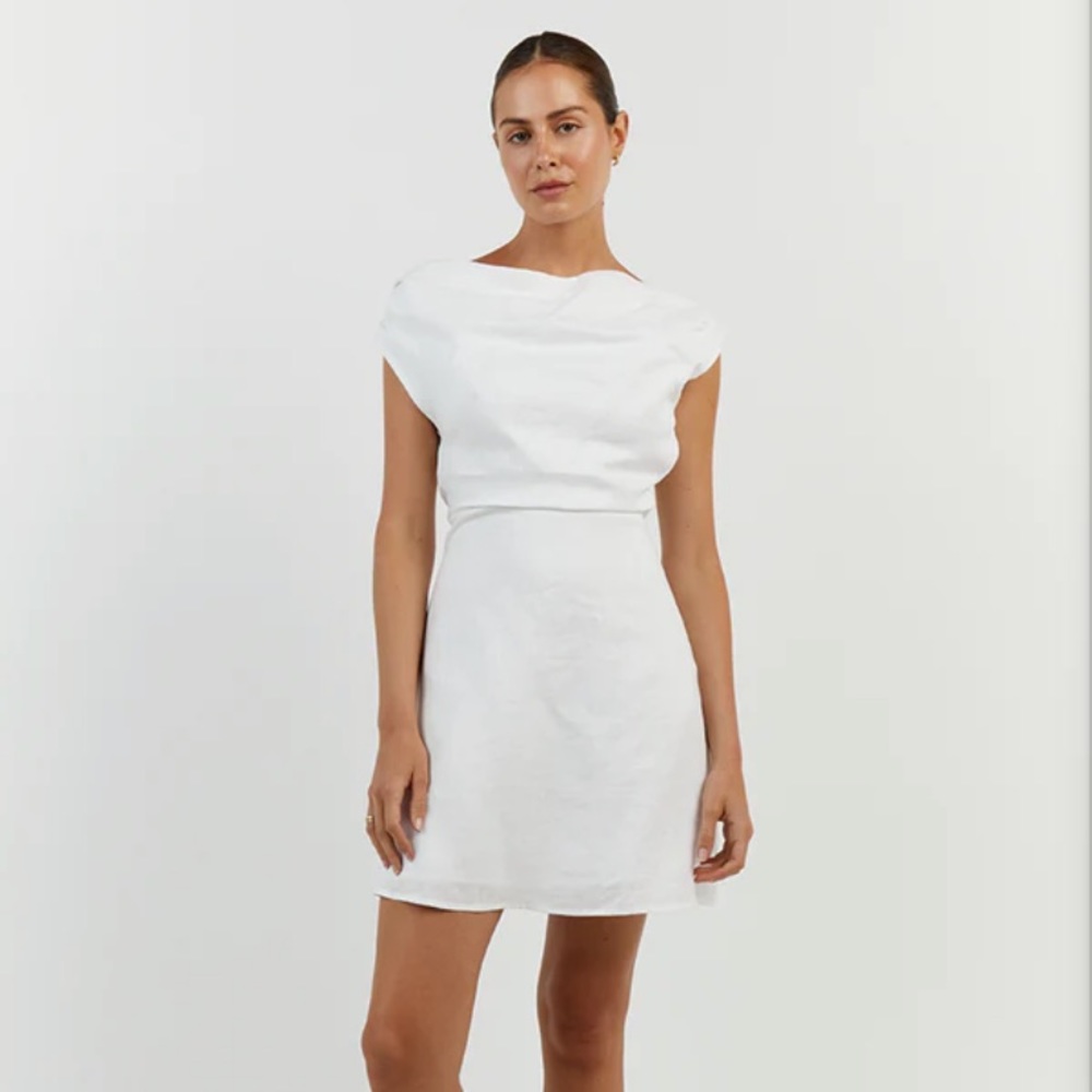 Dissh white linen dress